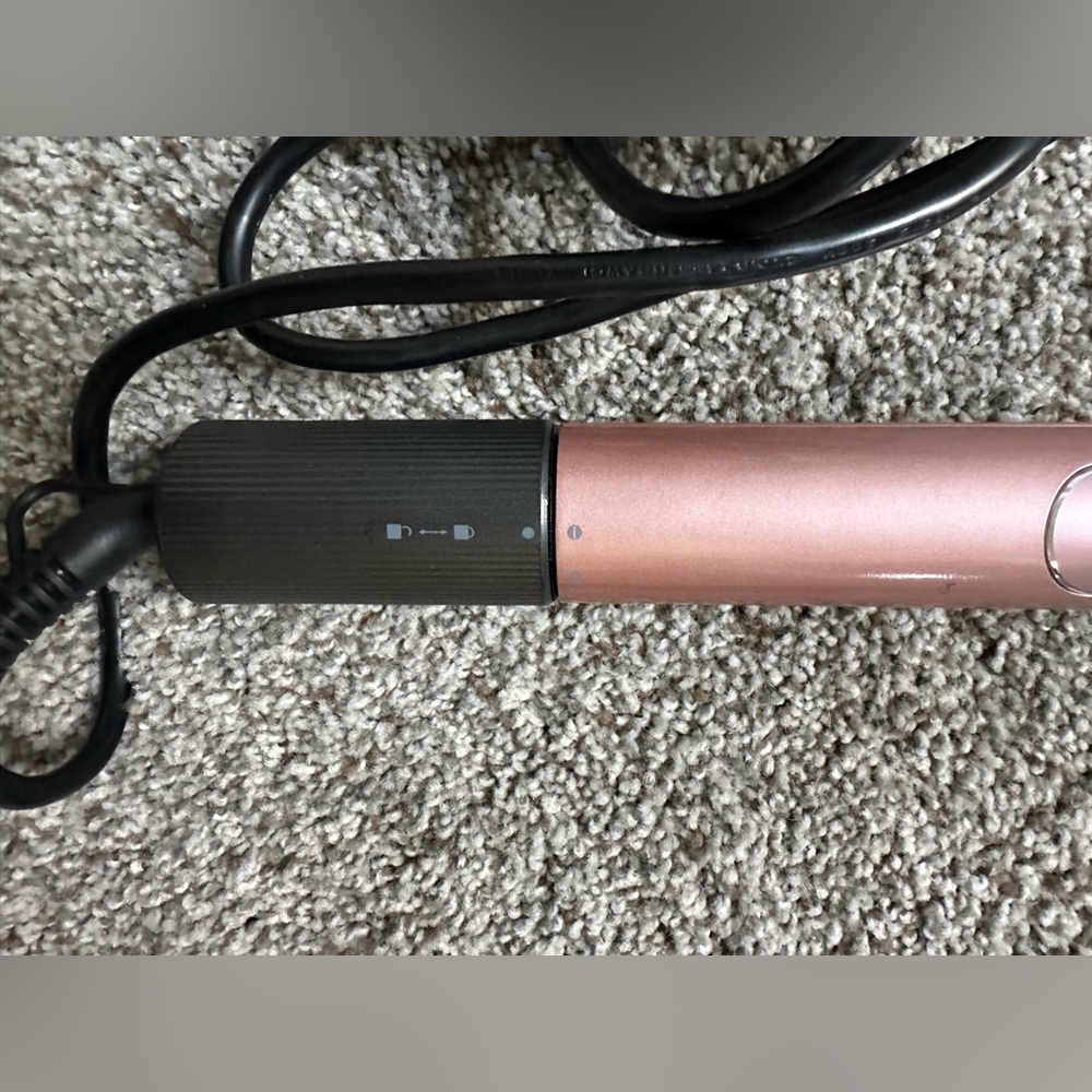 Hair straightener and curling iron used once with glove and dust bag
